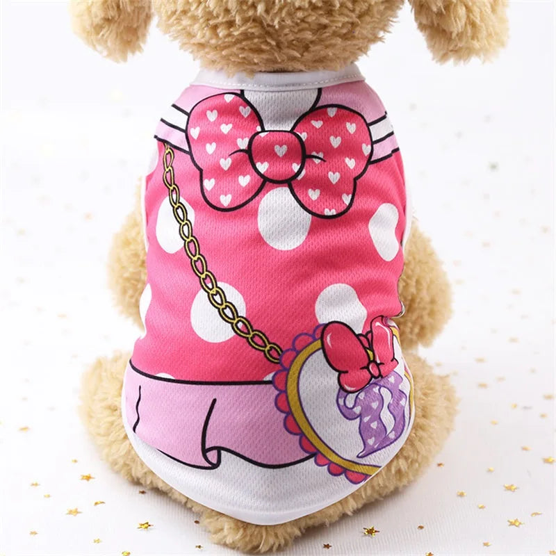 T-Shirt for Small Pet Supplies Cartoon Clothing Shirt Casual Puppy Dogs Soft Vests Summer Pet Dog Clothes