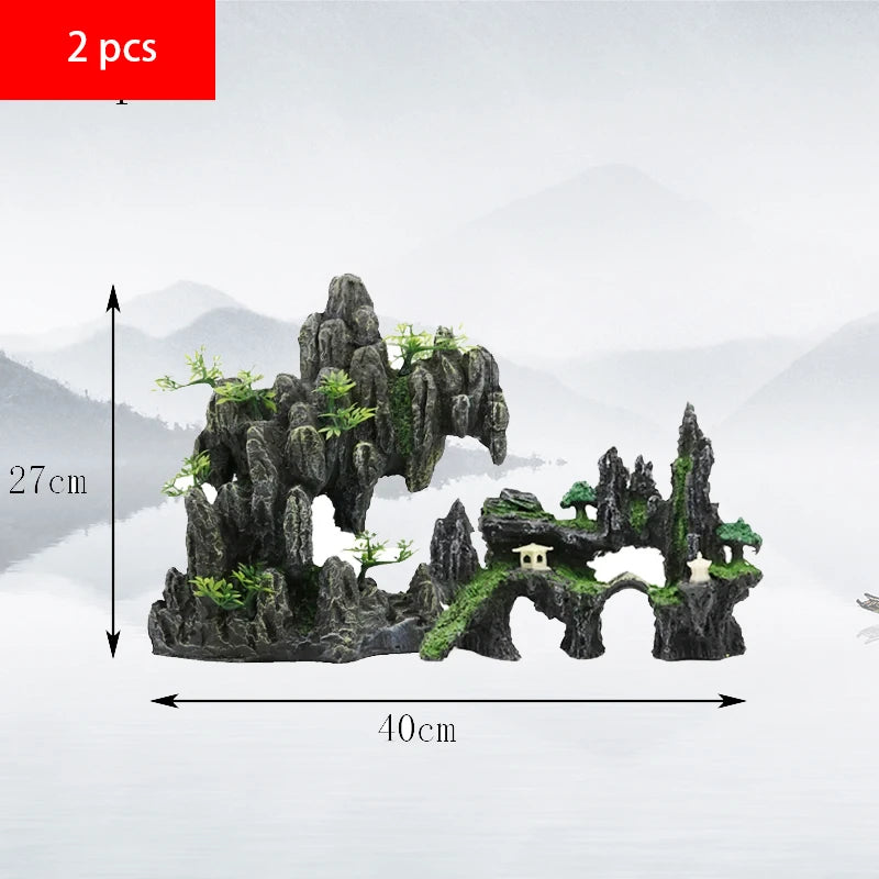 Fish tank landscaping decoration, rockery, stone grass scenery simulation, water grass landscaping package, aquarium box
