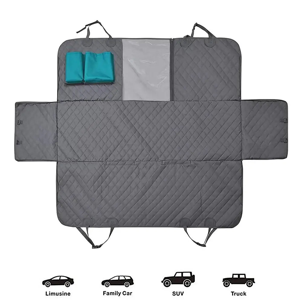 Dog Backseat Cover Waterproof Pet Travel Dog Carrier Hammock Anti-Scratch Nonslip Bed Pet Backseat Protector for Car SUV