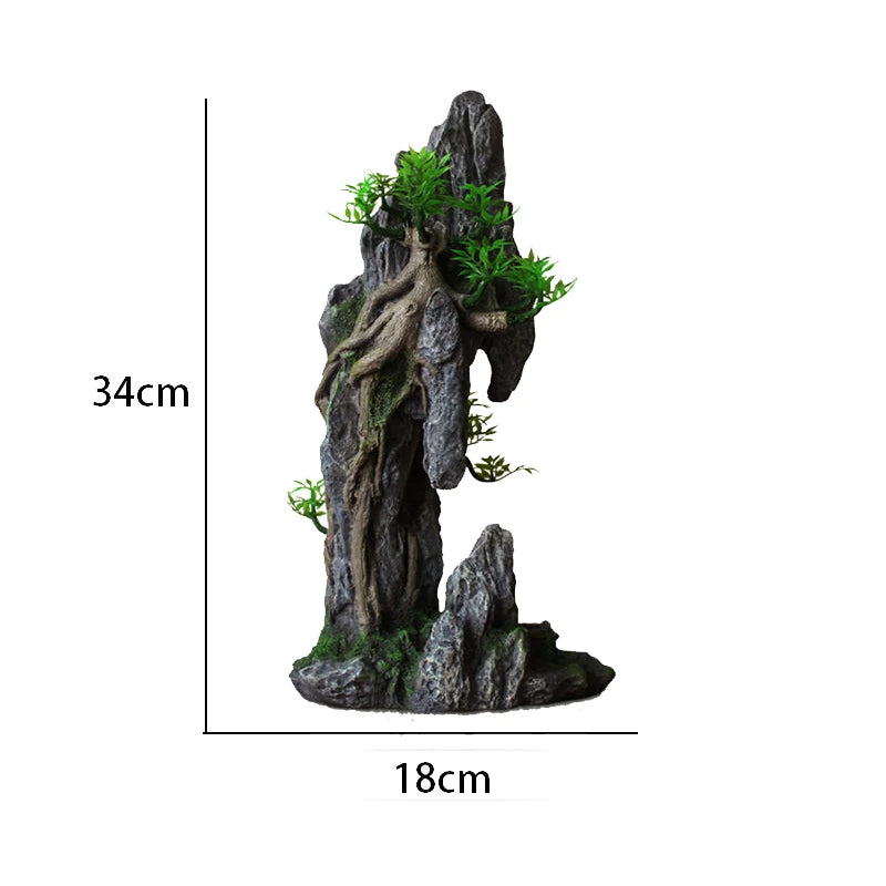 Fish tank landscaping decoration, rockery, stone grass scenery simulation, water grass landscaping package, aquarium box