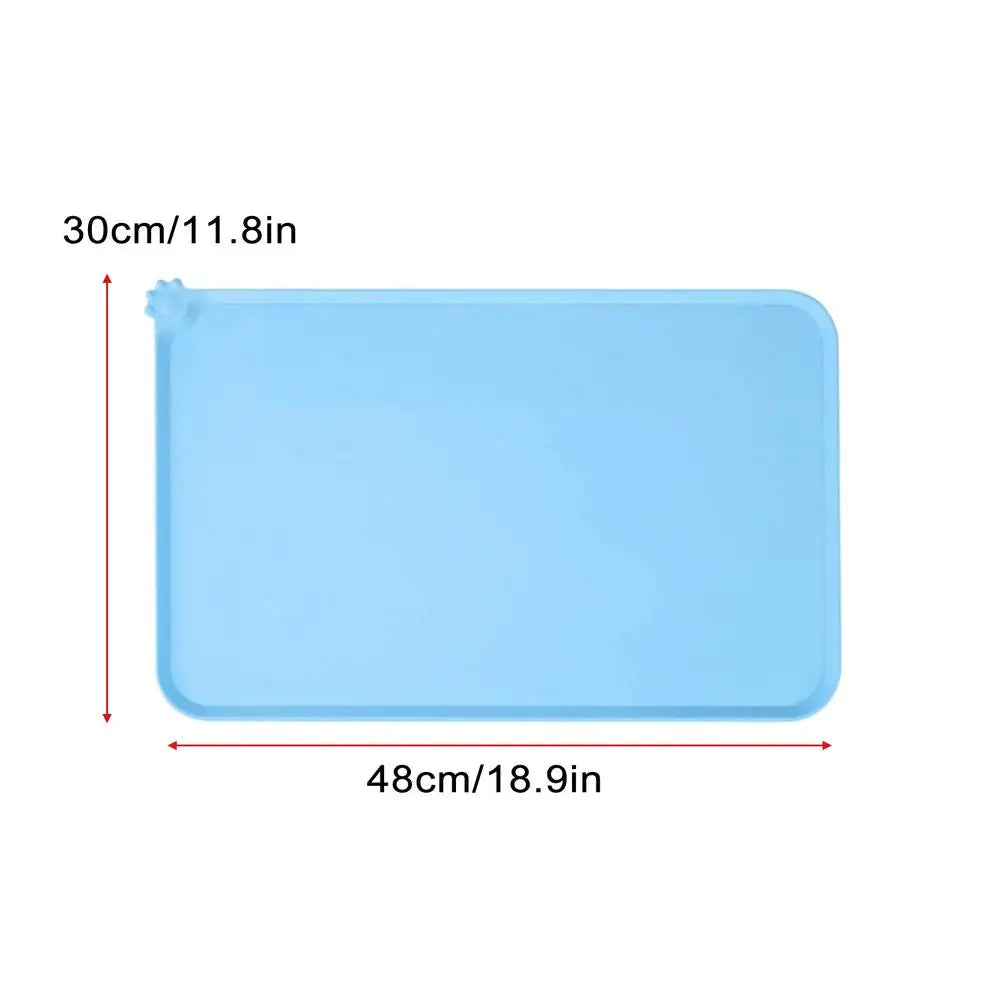 Pet Supplies Silicone Dog Bowl Mat with High Lips Non-Stick Waterproof Food Feeding Pad Puppy Feeder Tray Water Cushion Placemat