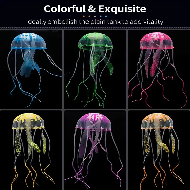 Artificial Swim Glow Jellyfish for Fish Tank - Luminous Aquarium Underwater Decoration