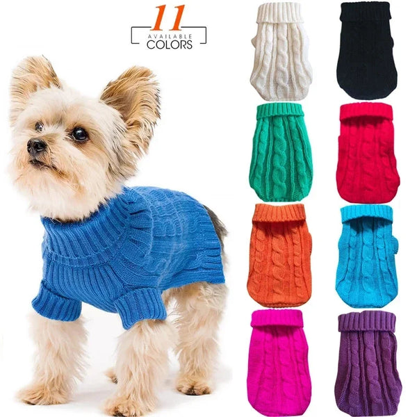 Knitted Dog Winter Sweater For Small Dogs Warm