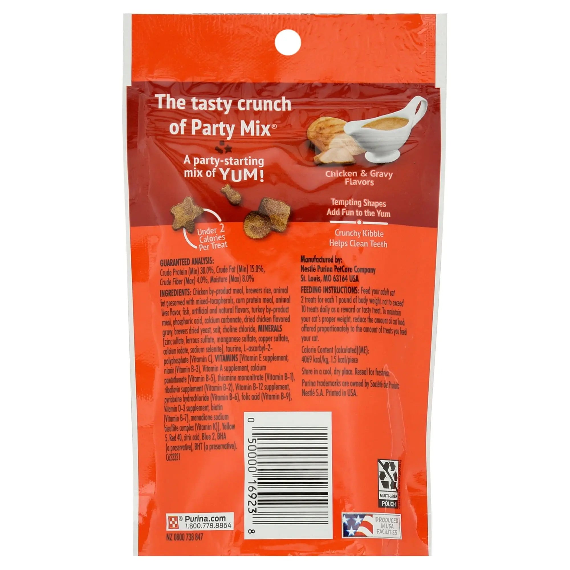 For Purina for Friskies Party Mix Gravy-licious Chicken & Gravy 2.1 oz Bag Cat Treats