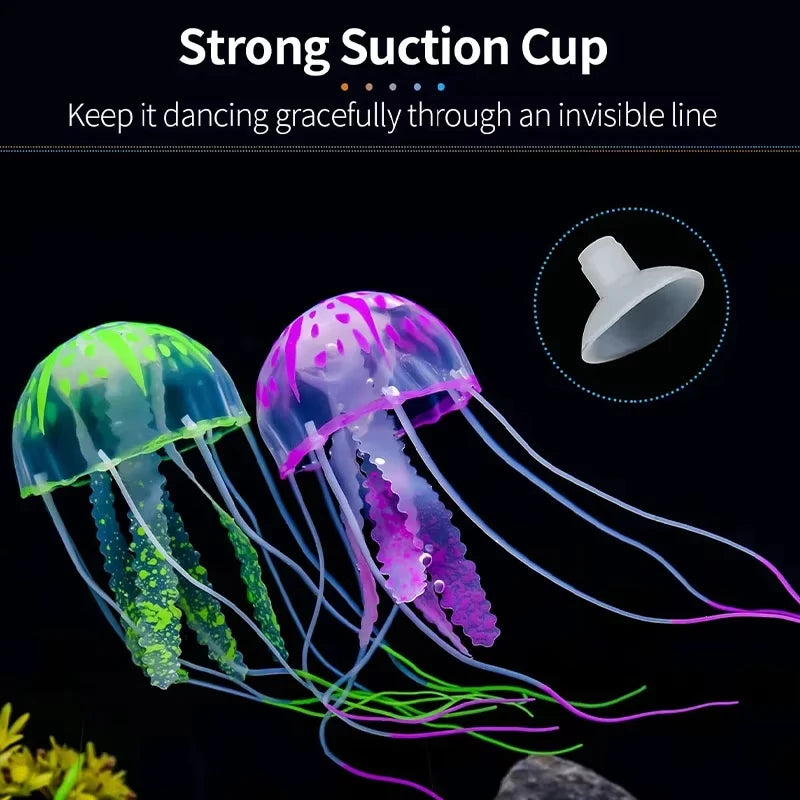 Artificial Swim Glow Jellyfish for Fish Tank - Luminous Aquarium Underwater Decoration