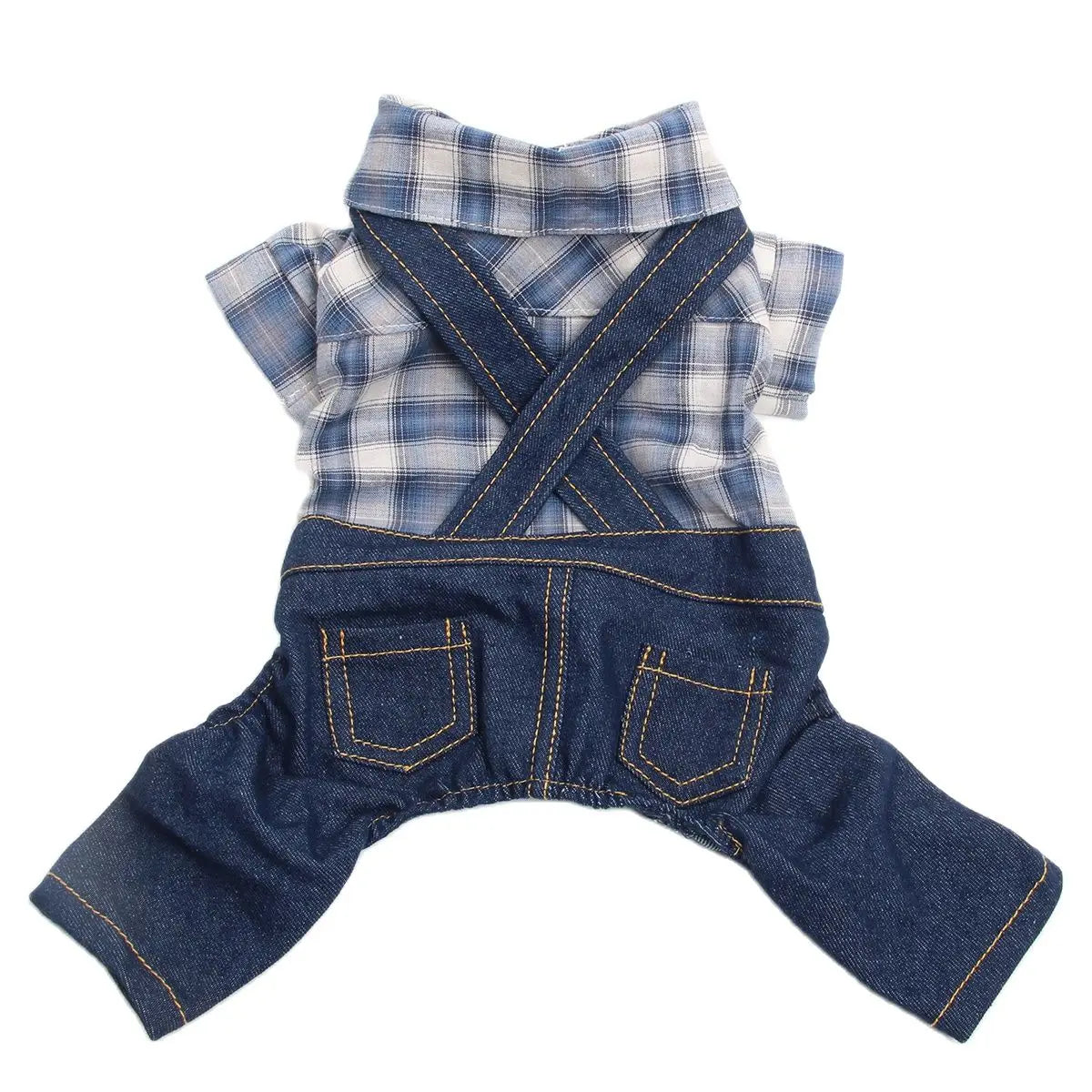 Boy Dog Cat Jumpsuit Rompers Plaid Design Pet Puppy Shirts Spring/Summer Clothing Apparel