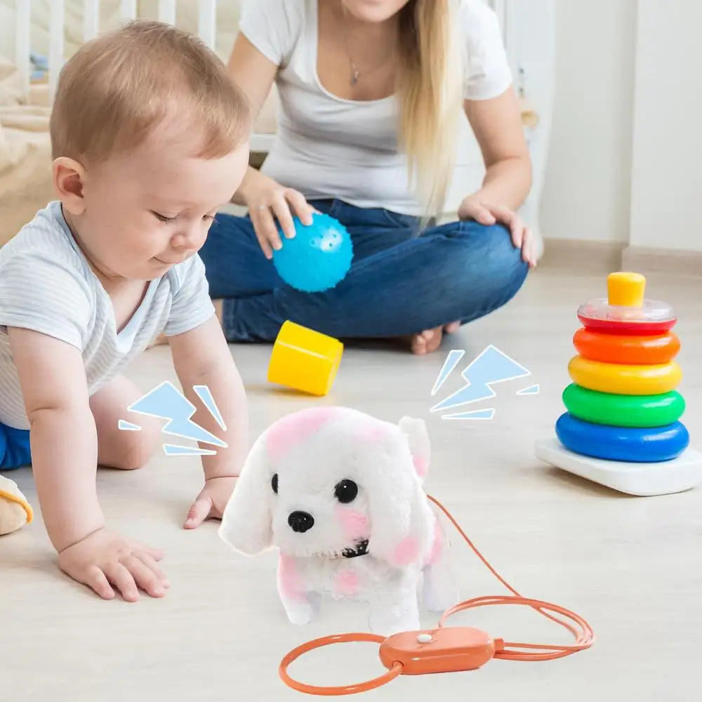 Puppy Toys For Kids Walking Dog Fur-real Pets Realistic Stuffed Animals Purring Dog Stuffed Animal Toy Dog For Kids Family