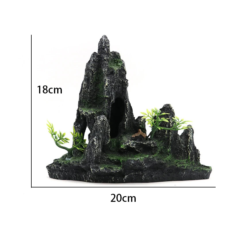 Fish tank landscaping decoration, rockery, stone grass scenery simulation, water grass landscaping package, aquarium box