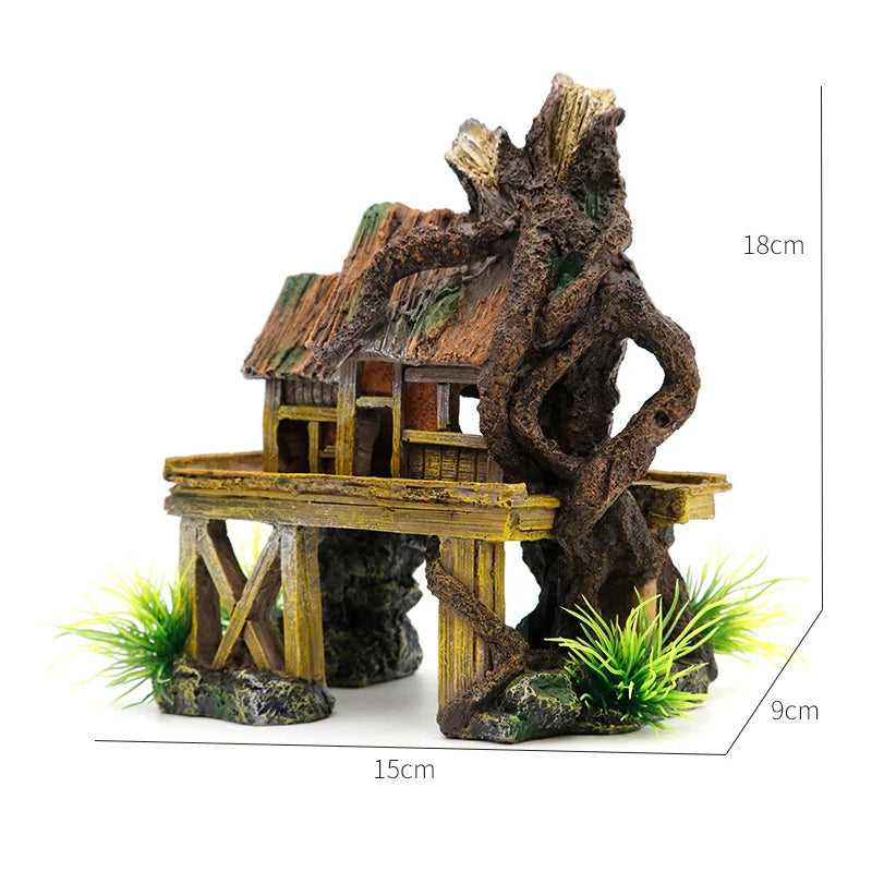Fish tank landscaping decoration, rockery, stone grass scenery simulation, water grass landscaping package, aquarium box