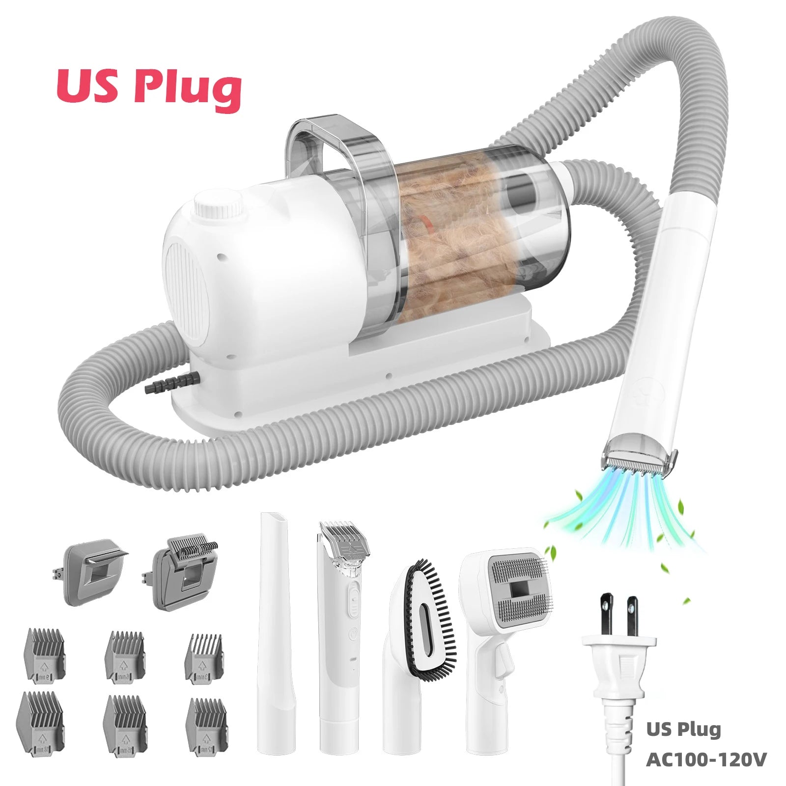 6 In 1 Dog Hair Vacuum & Cat Dog Grooming Kit Pet Grooming Vacuum with 2.5L Capacity Large Suction & Low Noise Pet Hair Cleaner