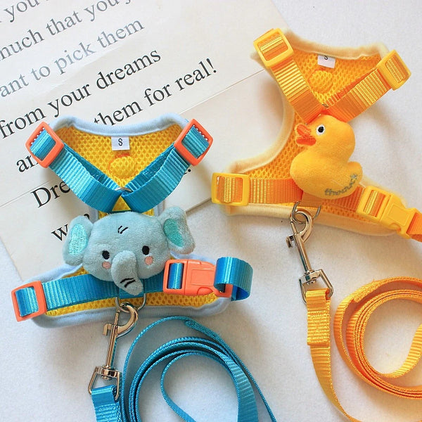 Cat Adjustable French Bulldog Collar Print Harness