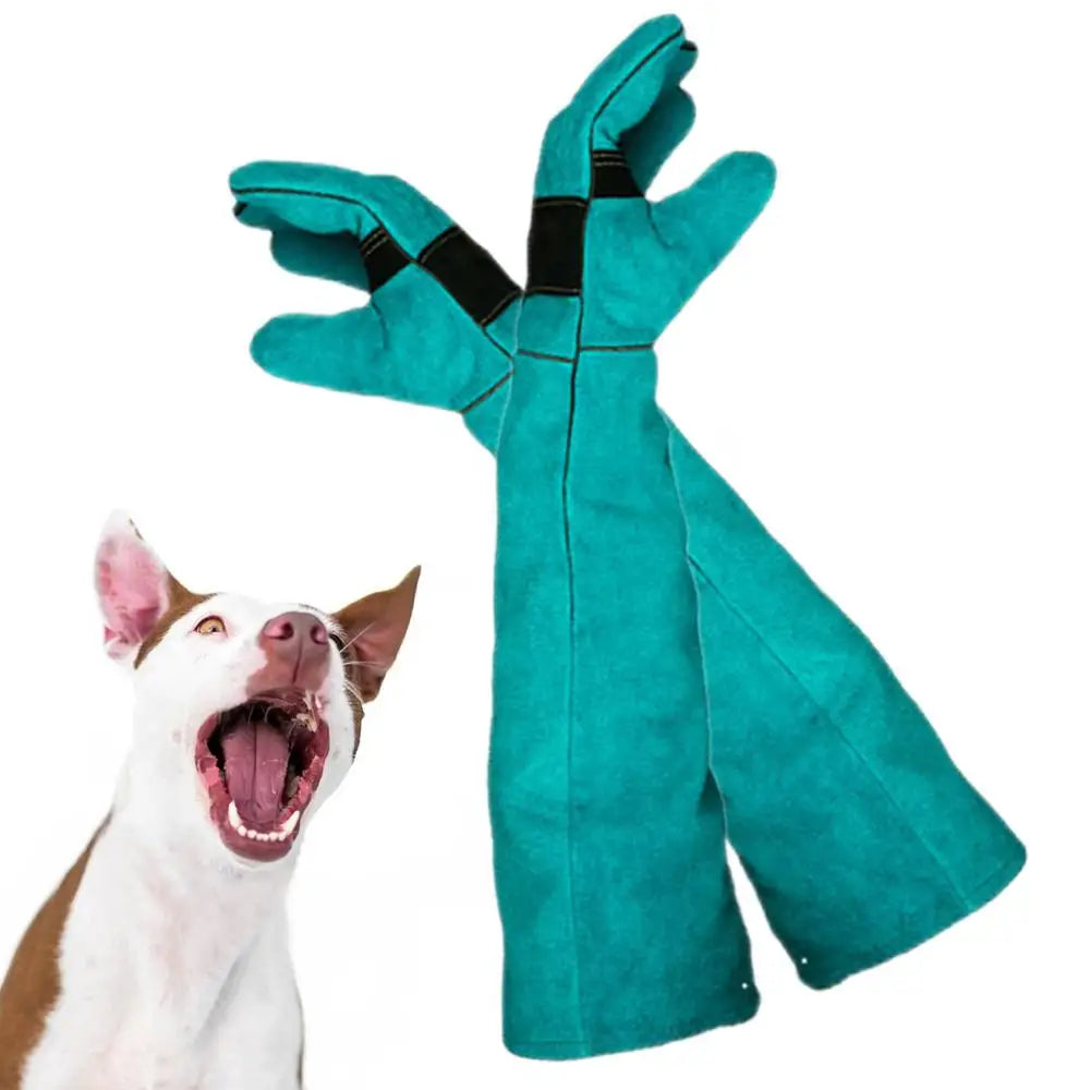 Pet Gloves Durable Anti-Bite Leather Protective Gloves Dog Cat Cutting-proof And Anti-thorn Animal Handling Supplies