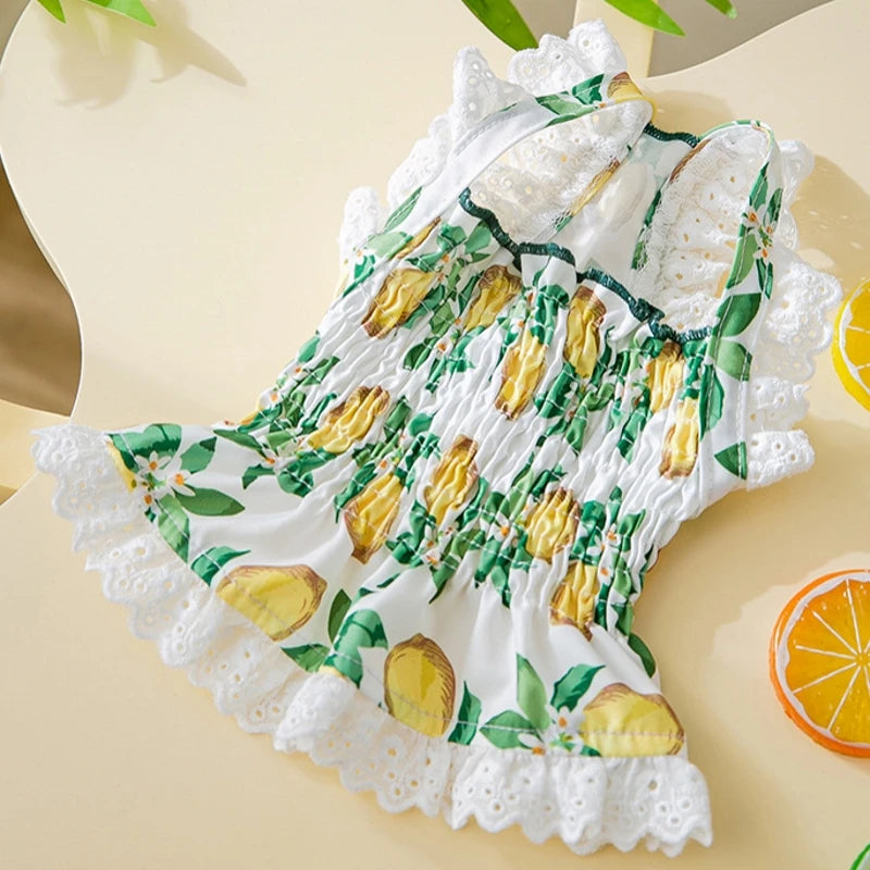 Cute Pet Dog Dress Dot Dog Summer Clothes Puppy Skirt Chihuahua Bichon French Bulldog Clothing Thin Girl Dog Costume Cat Dresses
