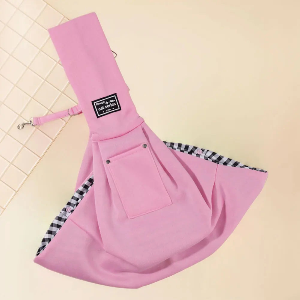 Pet Dog Sling Carrier Pet Crossbody Shoulder Bag Adjustable Strap Pet Carrier Bag with Safety Harness for Small Dogs Cats
