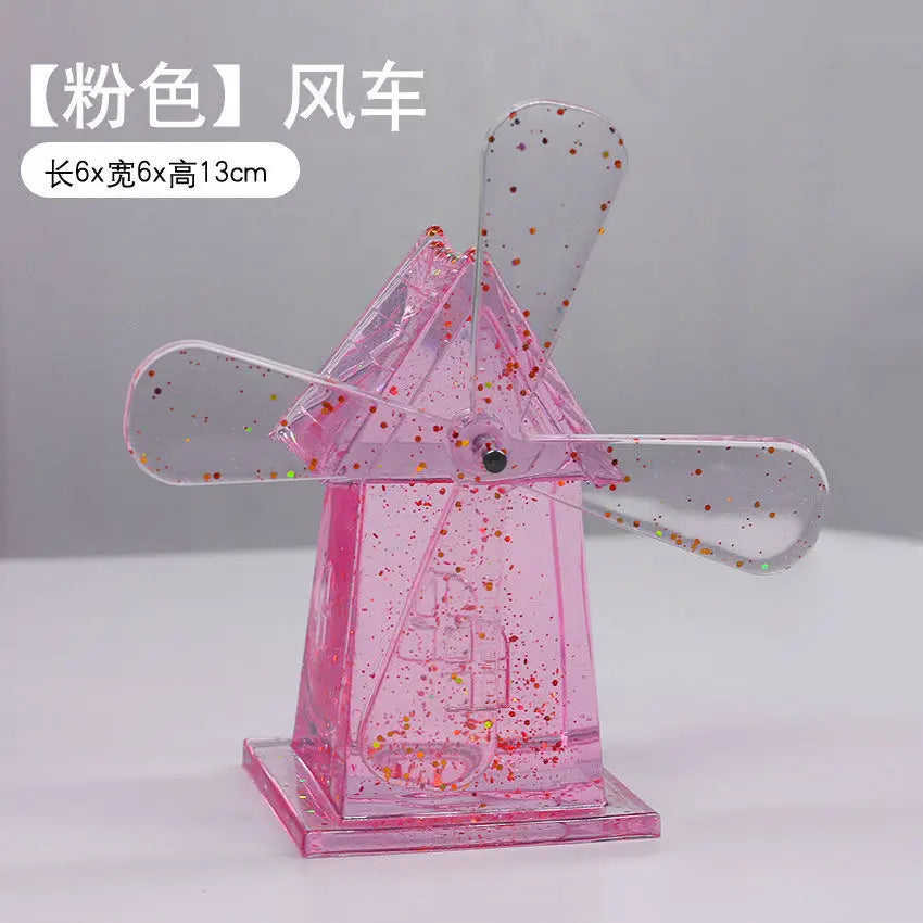 Aquarium Landscaping Crystal Castle Simulation Windmill/Fishtail/Carriage Healing Creative Decoration Underwater World Scenery