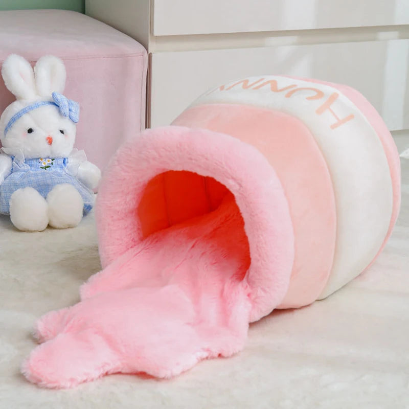 Hot honey pot nest cute cat nest Autumn and winter soft and comfortable thick warm cartoon pet nest