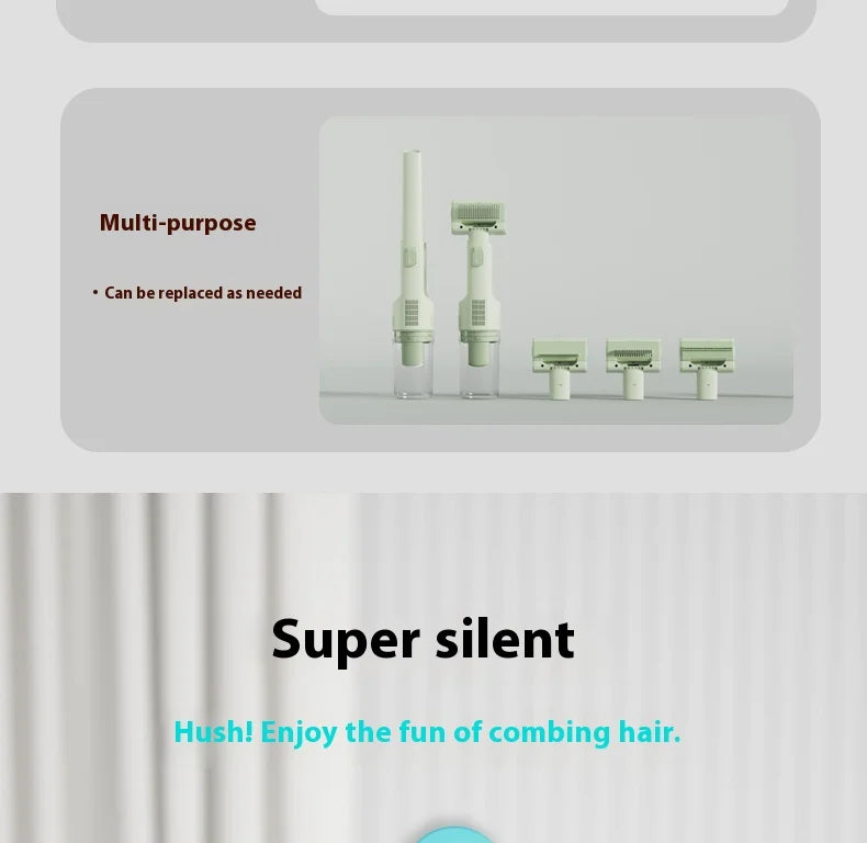 Cat Grooming Vacuum 5Brushes Pet Grooming Kit with 0.3L Hair Dust Cup Dog Vacuum Cleaner for Pets Cats Dogs Hair Vacuum Cleaner