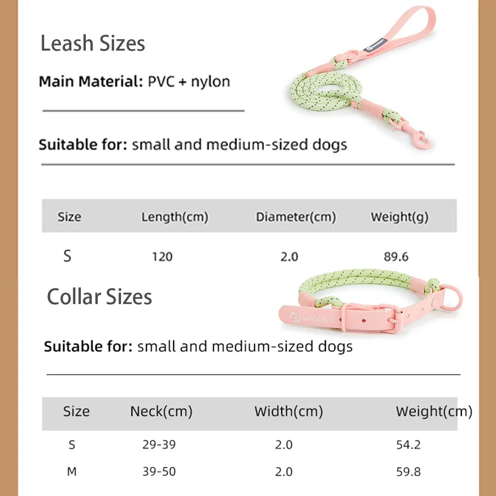 Pet Supplies Dog Collar For Small and Medium Dog Walking Sugar Color Series Cute style PVC Webbing Collar Leashes Set 2024 New