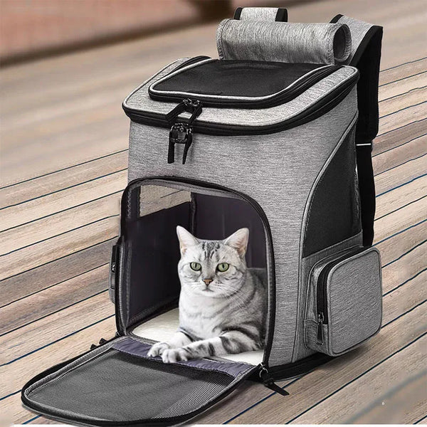 Breathable Cat Carrier Backpack Expandable For Cats