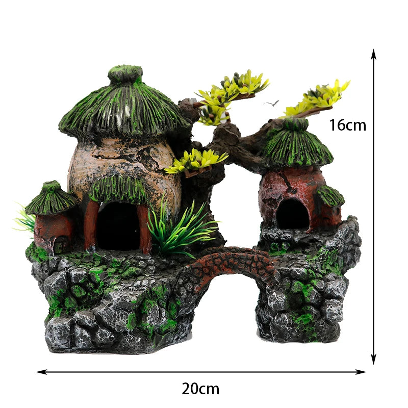 Fish tank landscaping decoration, rockery, stone grass scenery simulation, water grass landscaping package, aquarium box