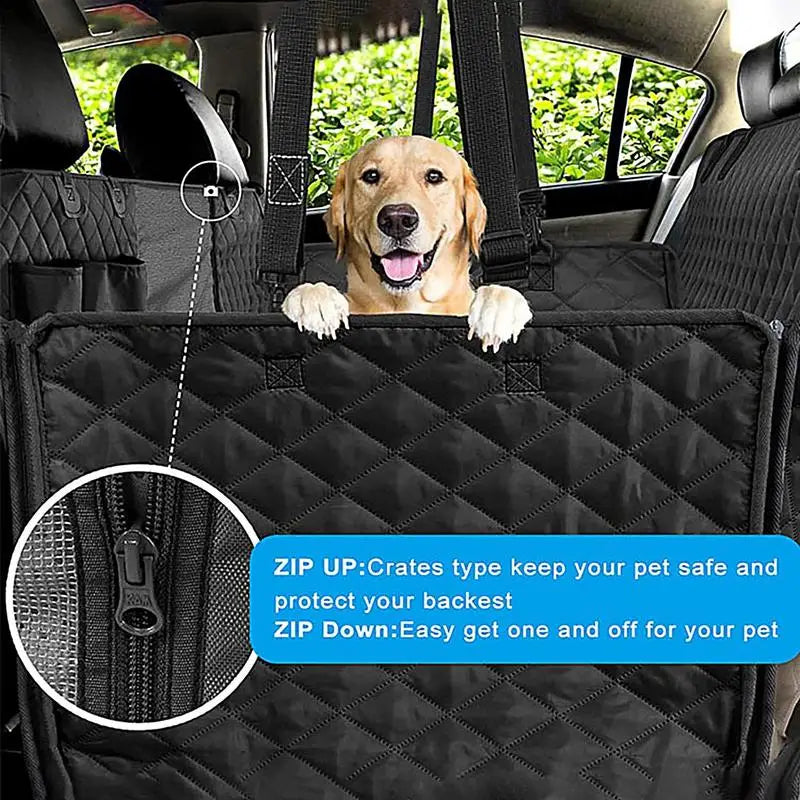 Dog Backseat Cover Waterproof Pet Travel Dog Carrier Hammock Anti-Scratch Nonslip Bed Pet Backseat Protector for Car SUV