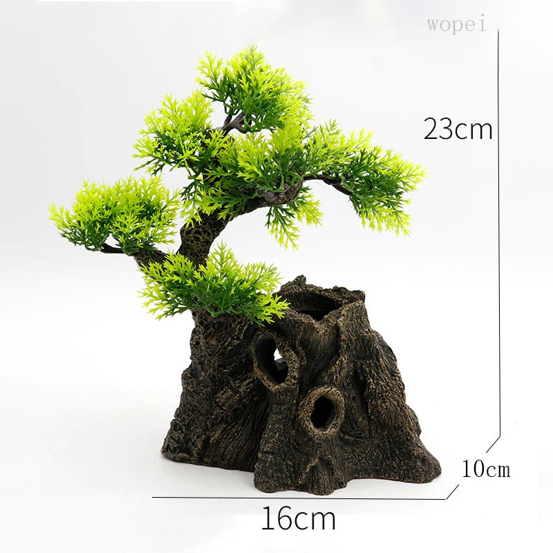 Fish tank landscaping decoration, rockery, stone grass scenery simulation, water grass landscaping package, aquarium box