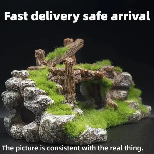 Choice Resin Moss Rockery Aquarium Ornament For Fish Tanks