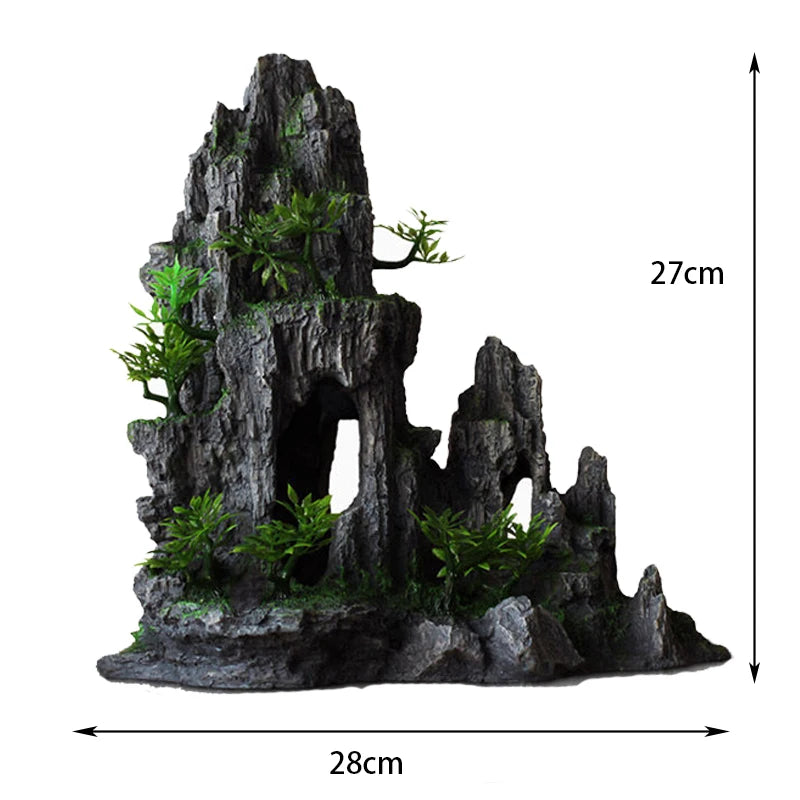 Fish tank landscaping decoration, rockery, stone grass scenery simulation, water grass landscaping package, aquarium box
