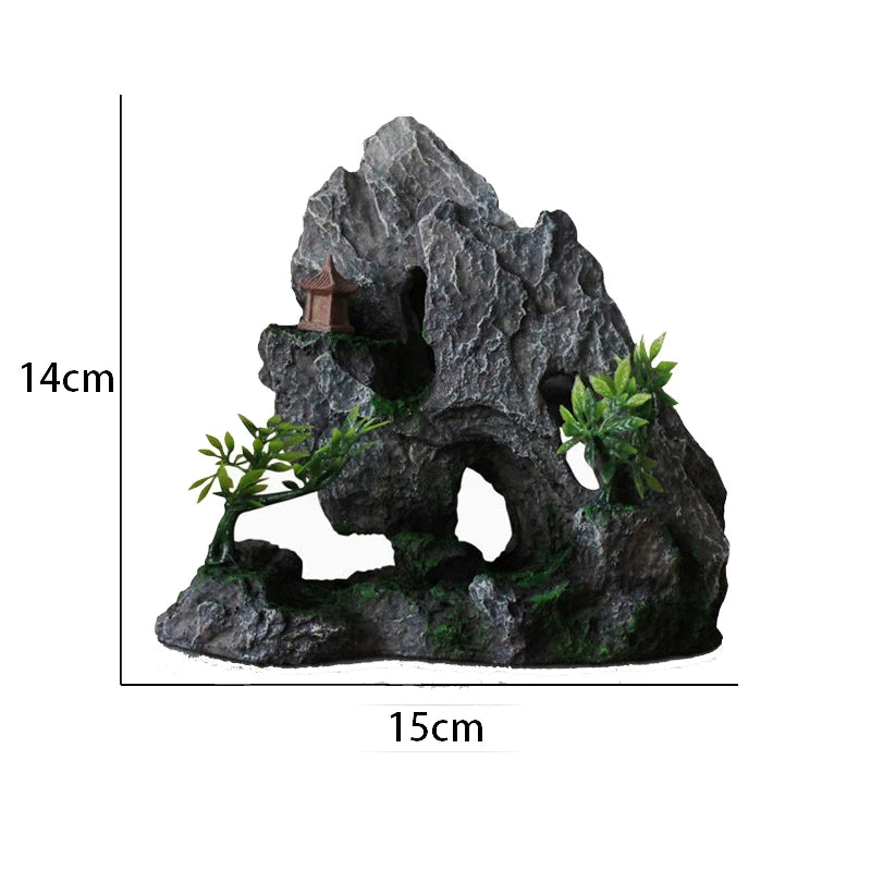 Fish tank landscaping decoration, rockery, stone grass scenery simulation, water grass landscaping package, aquarium box