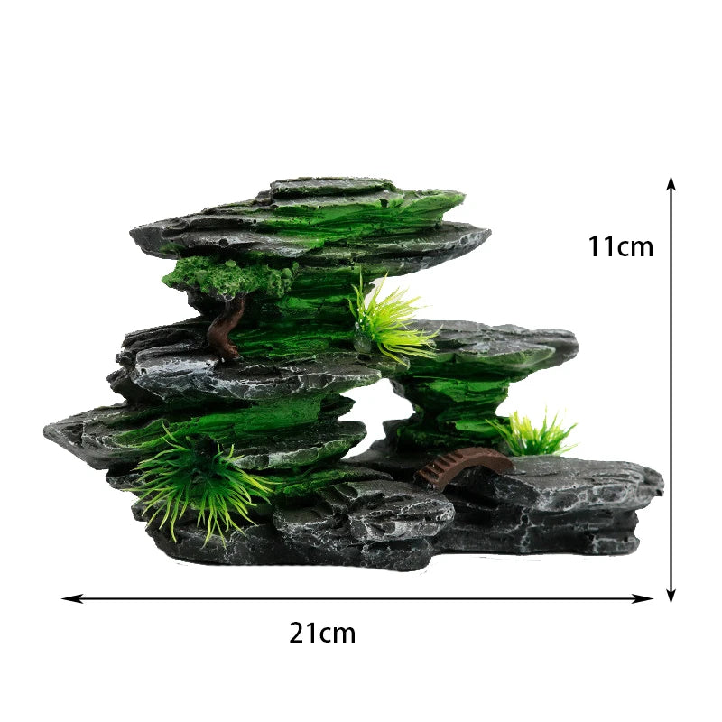 Fish tank landscaping decoration, rockery, stone grass scenery simulation, water grass landscaping package, aquarium box