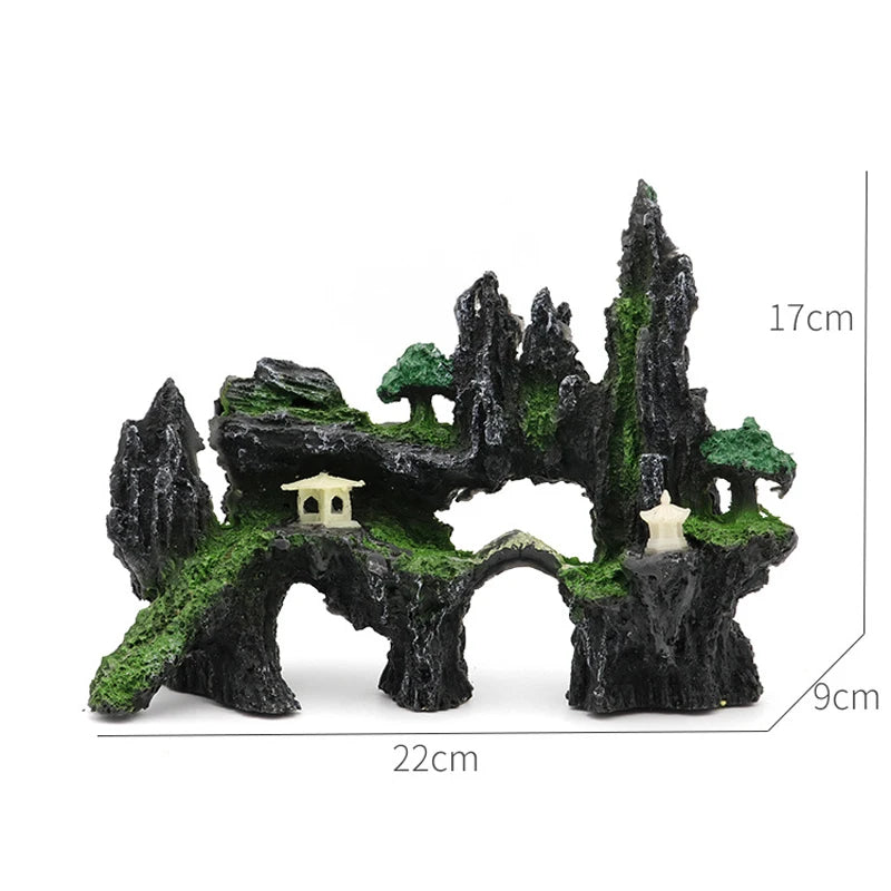 Fish tank landscaping decoration, rockery, stone grass scenery simulation, water grass landscaping package, aquarium box