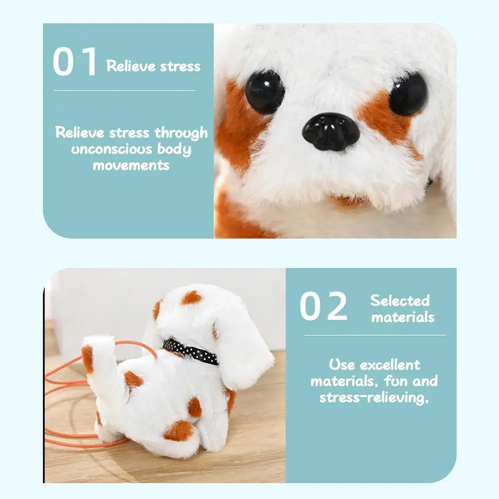 Puppy Toys For Kids Walking Dog Fur-real Pets Realistic Stuffed Animals Purring Dog Stuffed Animal Toy Dog For Kids Family