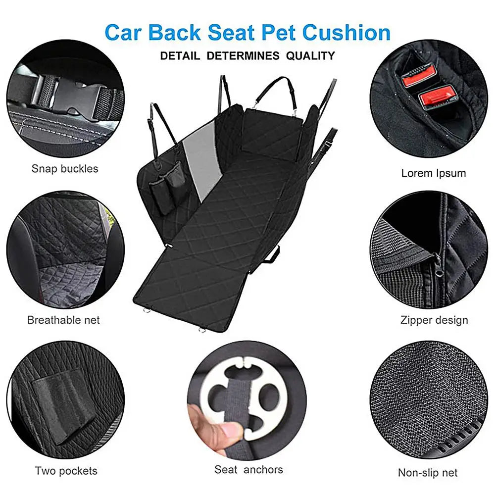 Dog Backseat Cover Waterproof Pet Travel Dog Carrier Hammock Anti-Scratch Nonslip Bed Pet Backseat Protector for Car SUV