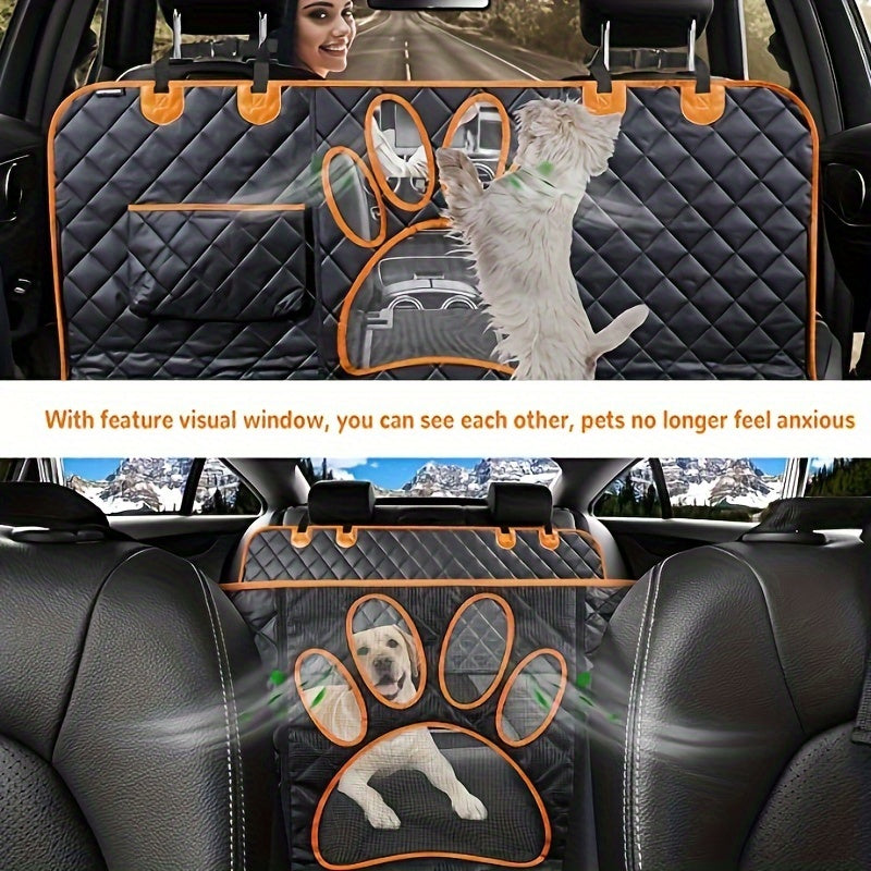 Heavy Duty Pet Dog Seat Cover Hammock - Scratch Resistant, Slip Durable, Soft, Waterproof, and Anti-Slip - Rear Seat Cover for Cars, Trucks, and SUVs with Open Net Design and Trunk Wear Resistant Pet Supplies Auto