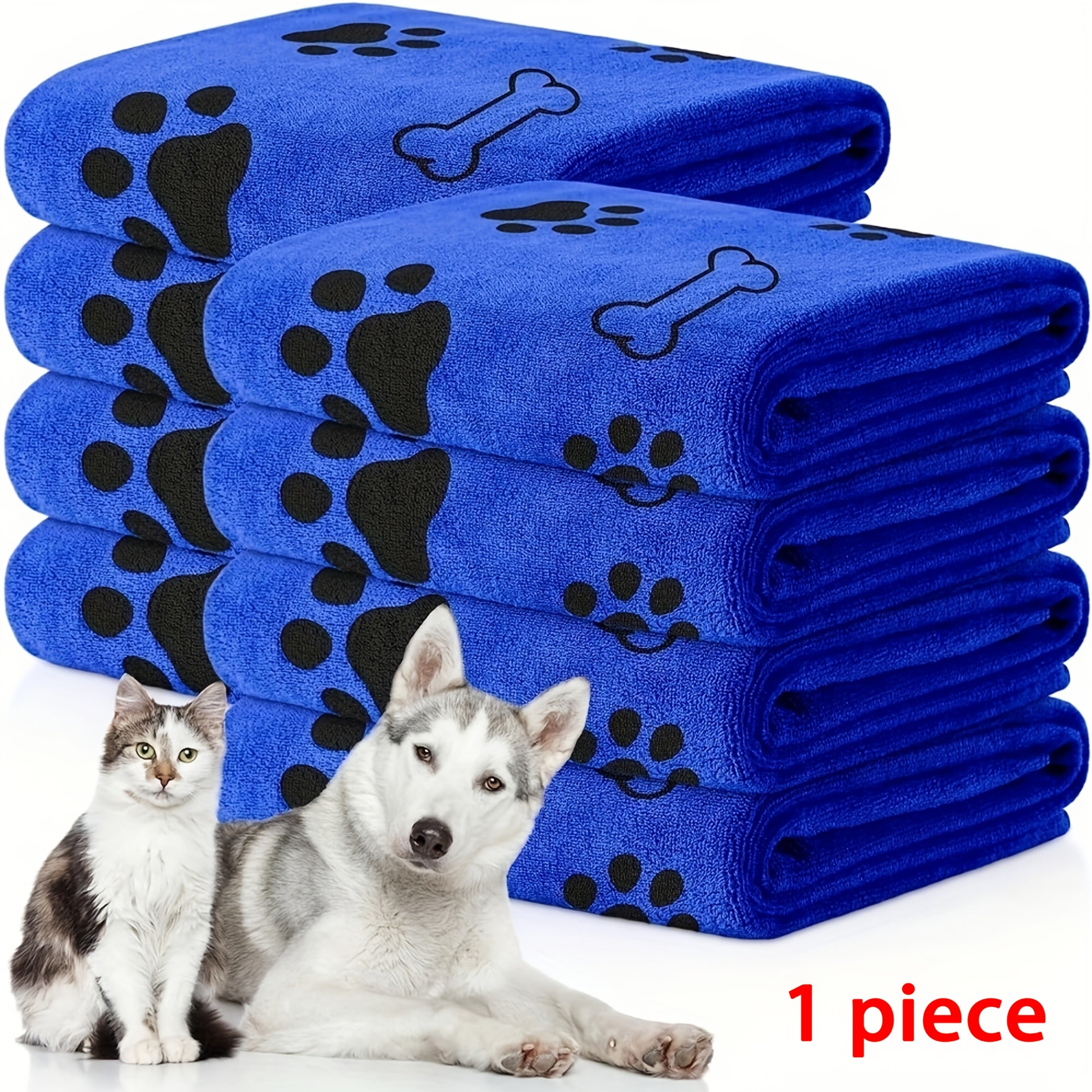 [Quick Drying] One Pet Bath Towel | Quick Drying | Absorbent | Dog Cat Bathing | Large | Soft | Pet Store Gift | Pet Supplies