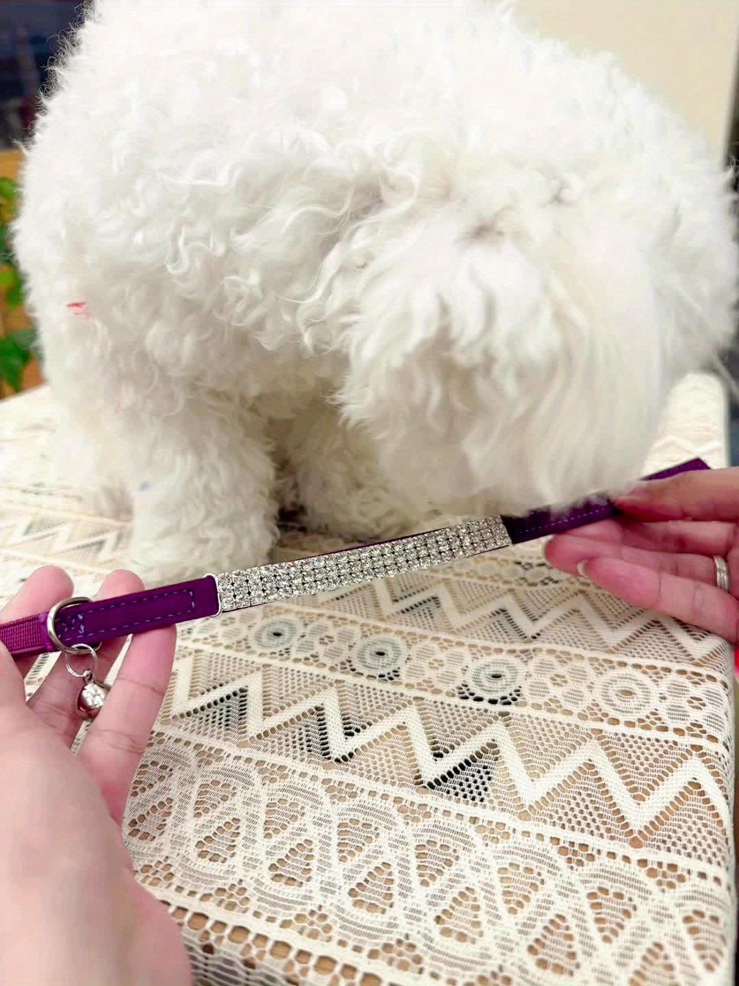 Soft Velvet Cat Collar - Jewelry Turn Drill & Bell, Shiny Neck Collar, Adjustable & Safe Pet Supplies