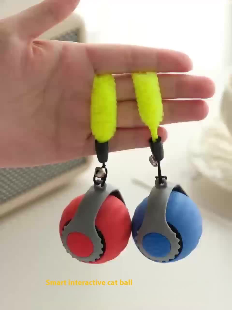 Electric Cat Toy Gravity Bouncing Ball with Synthetic Fiber Feathers, a Self-Entertaining Smart Rolling Ball for Cats, Pet Supplies.