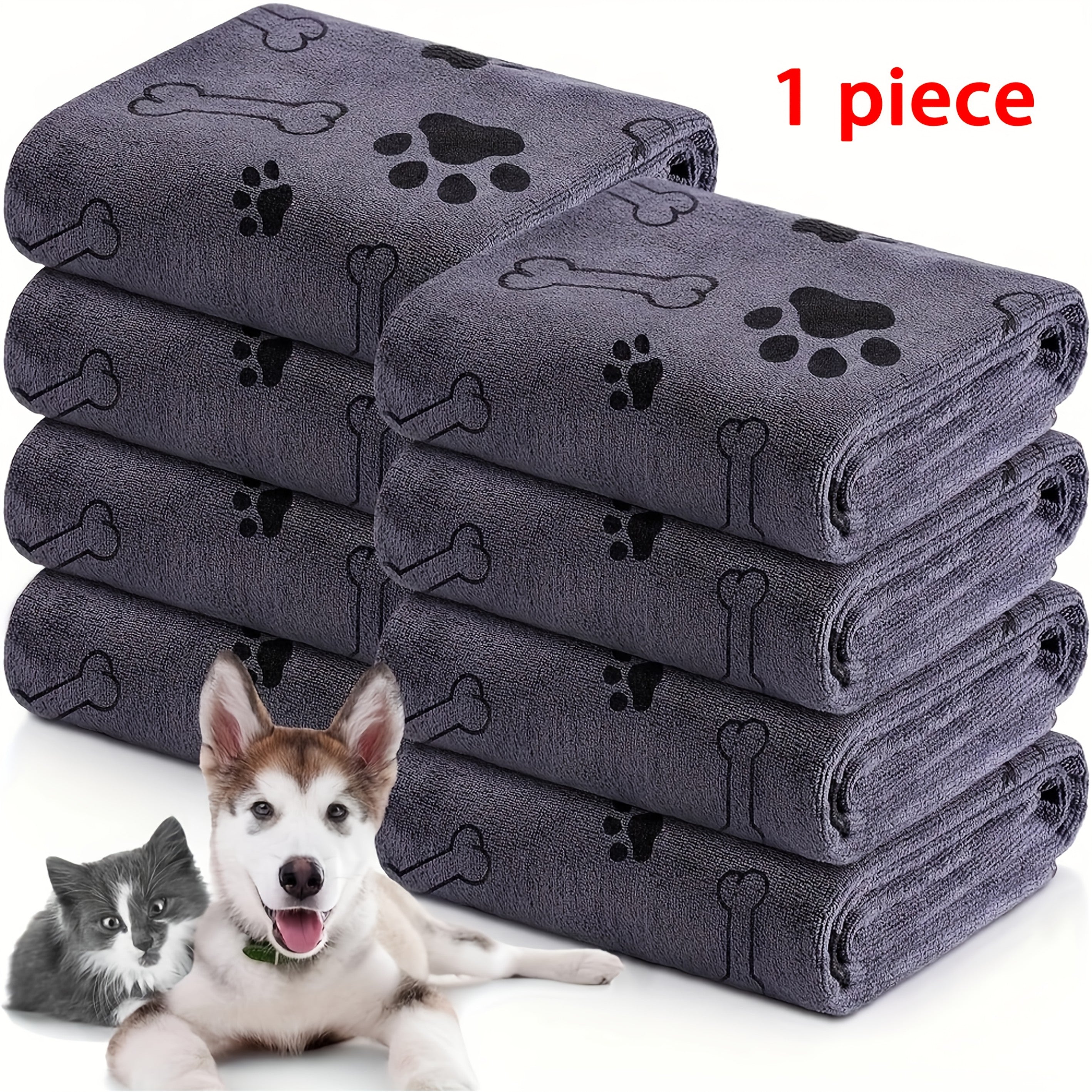 [Quick Drying] One Pet Bath Towel | Quick Drying | Absorbent | Dog Cat Bathing | Large | Soft | Pet Store Gift | Pet Supplies