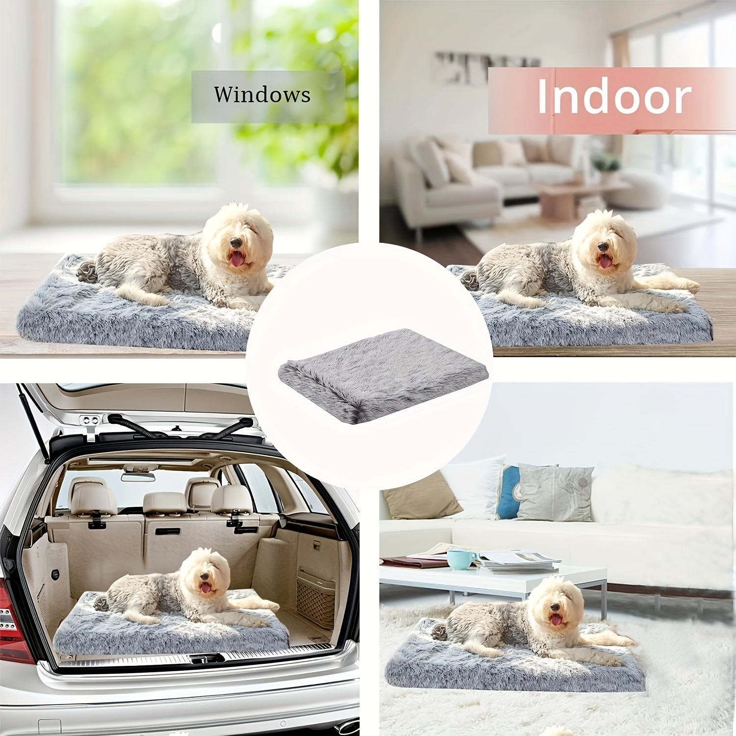 1pc Plush Rectangular Dog Bed, Plush Non-slip Square Dog Bed Cat Mat Pet Bed, Deep Sleep Cat Sofa Dog Sofa Cat Bed Dog Bed Pet Supplies Non-slip Mattress for Large, Medium and Small Dogs and Cats - Comfortable, Dog Mat, Cat M