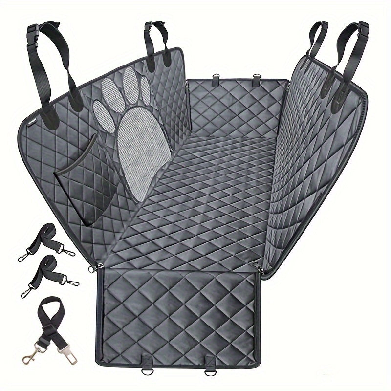 Heavy Duty Pet Dog Seat Cover Hammock - Scratch Resistant, Slip Durable, Soft, Waterproof, and Anti-Slip - Rear Seat Cover for Cars, Trucks, and SUVs with Open Net Design and Trunk Wear Resistant Pet Supplies Auto