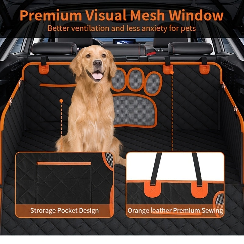Heavy Duty Pet Dog Seat Cover Hammock - Scratch Resistant, Slip Durable, Soft, Waterproof, and Anti-Slip - Rear Seat Cover for Cars, Trucks, and SUVs with Open Net Design and Trunk Wear Resistant Pet Supplies Auto