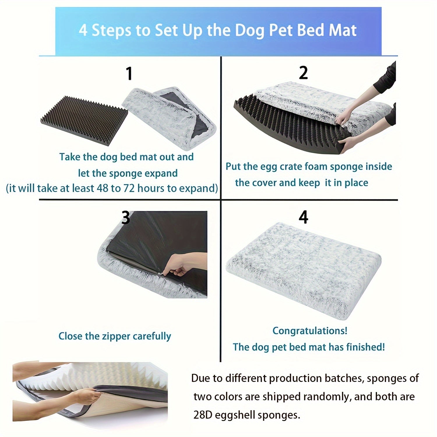 1pc Plush Rectangular Dog Bed, Plush Non-slip Square Dog Bed Cat Mat Pet Bed, Deep Sleep Cat Sofa Dog Sofa Cat Bed Dog Bed Pet Supplies Non-slip Mattress for Large, Medium and Small Dogs and Cats - Comfortable, Dog Mat, Cat M