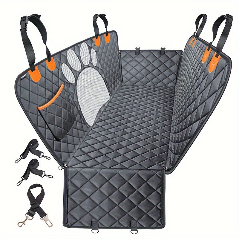 Heavy Duty Pet Dog Seat Cover Hammock - Scratch Resistant, Slip Durable, Soft, Waterproof, and Anti-Slip - Rear Seat Cover for Cars, Trucks, and SUVs with Open Net Design and Trunk Wear Resistant Pet Supplies Auto