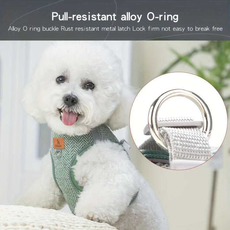 Breathable HP378 Pet Harness, Polyester Dog Vest with Durable Chest Back Strap, Adjustable Fit, Hand Wash Only, Comfortable Pet Supplies for Dog Walking