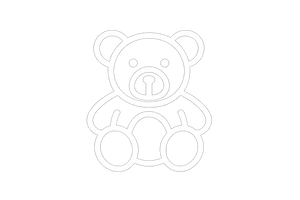 icon of a toy, transparent, white outline