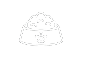 icon of pet food, transparent, white outline