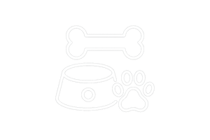 icon of pet supplies, transparent, white outline